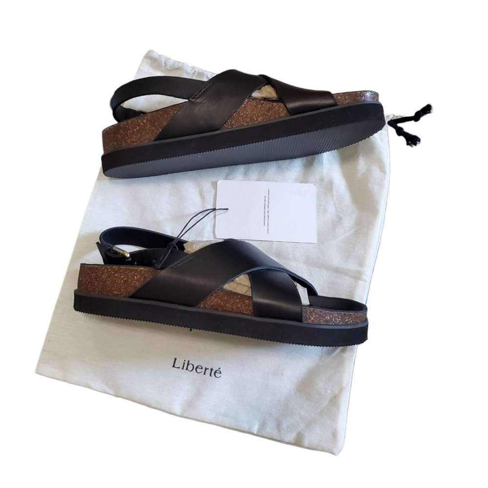 Liberté Leather Capri Sandal Wider Fit Black EU 39 US 8 - Picture 10 of 13